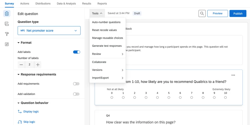 Survey Form Generation and Validation application