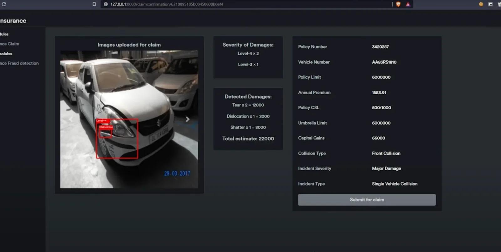 Motor Insurance Claims Automation application