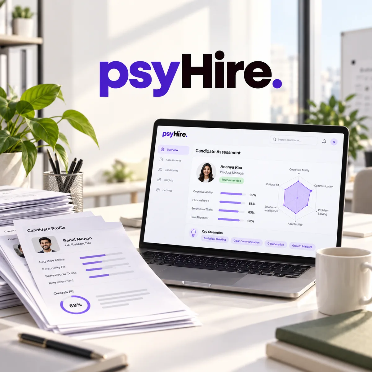The psyHire candidate assessment dashboard